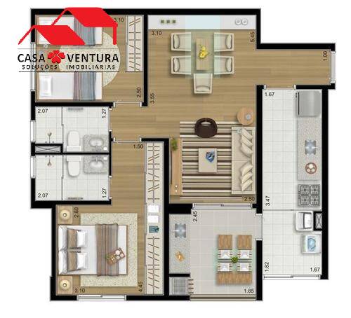 Apartamento à venda com 2 quartos, 67m² - Foto 20